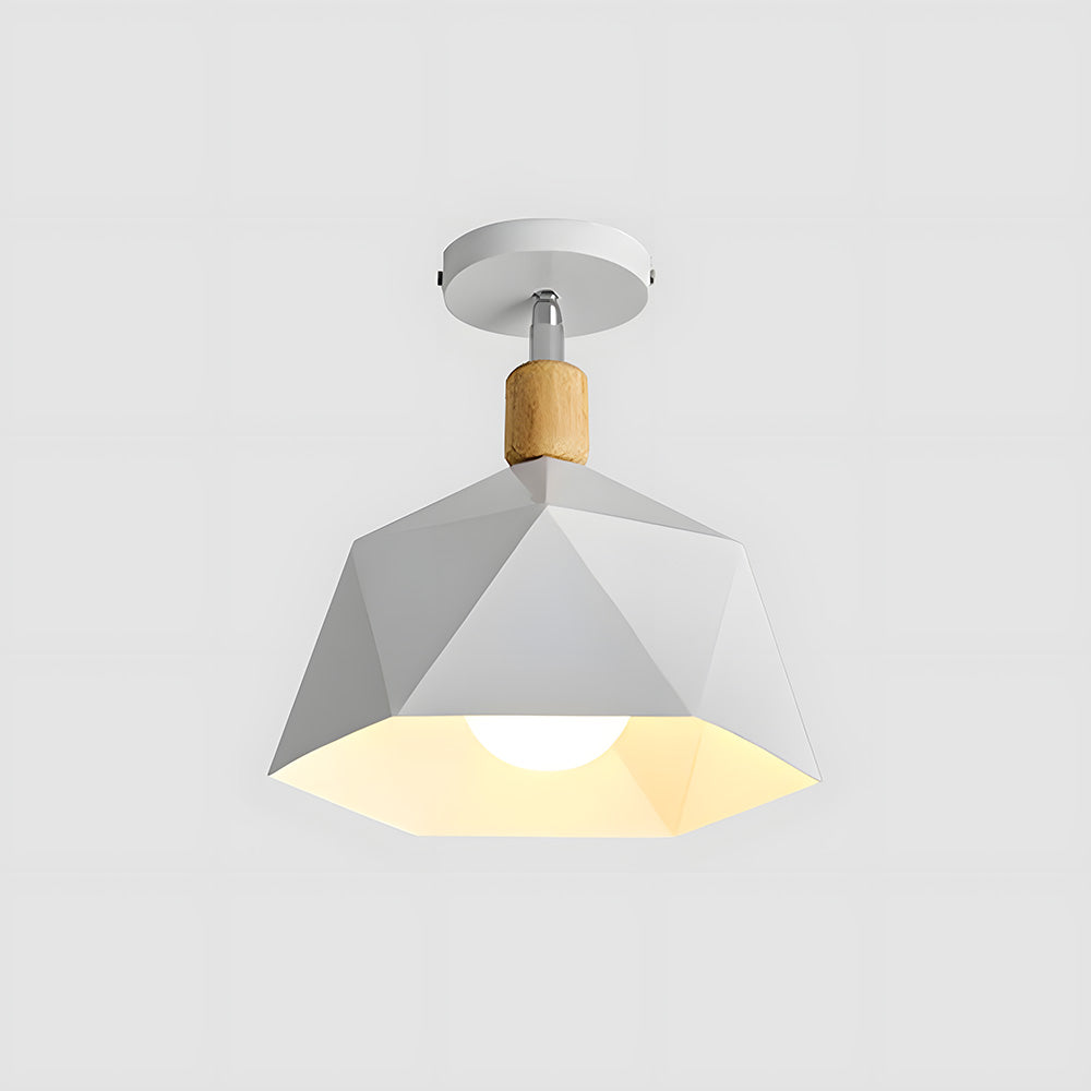 Scandinavische Plafondlamp met Houten Accent