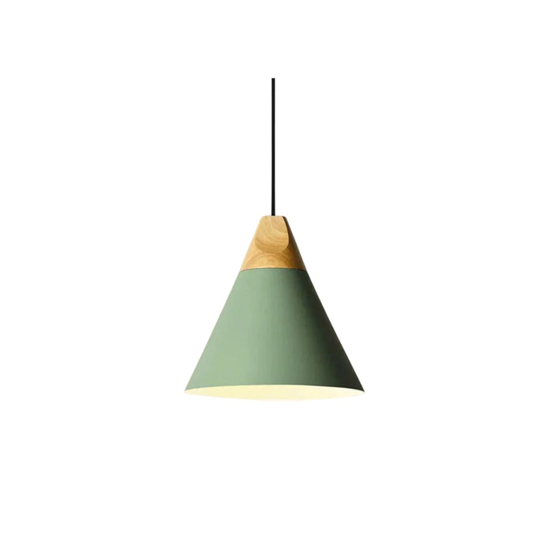 Scandinavische hanglamp van hout en aluminium