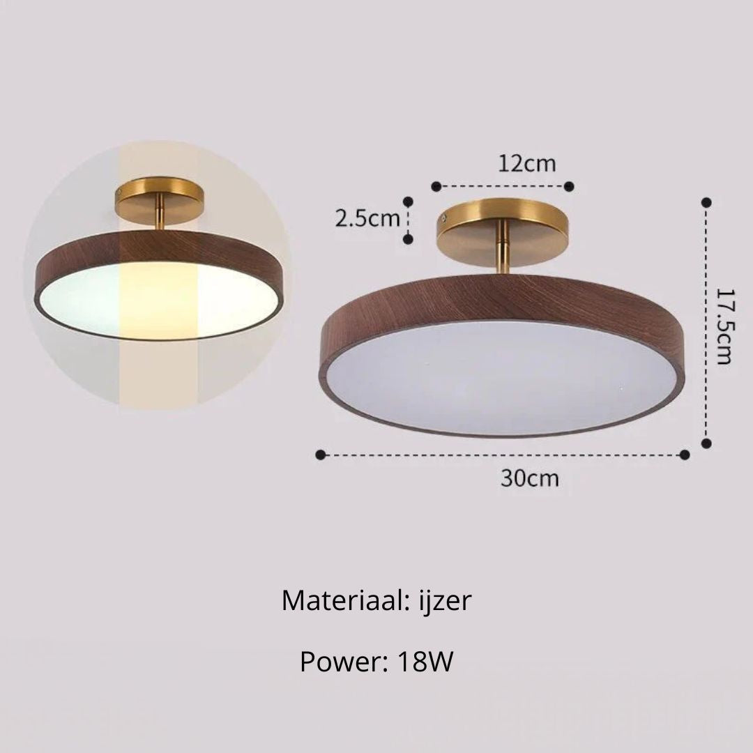 Scandinavische Plafondlamp Houtlook