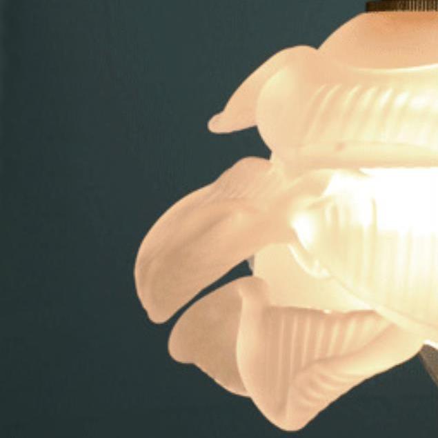 Franse Koperen Glazen Hanglamp