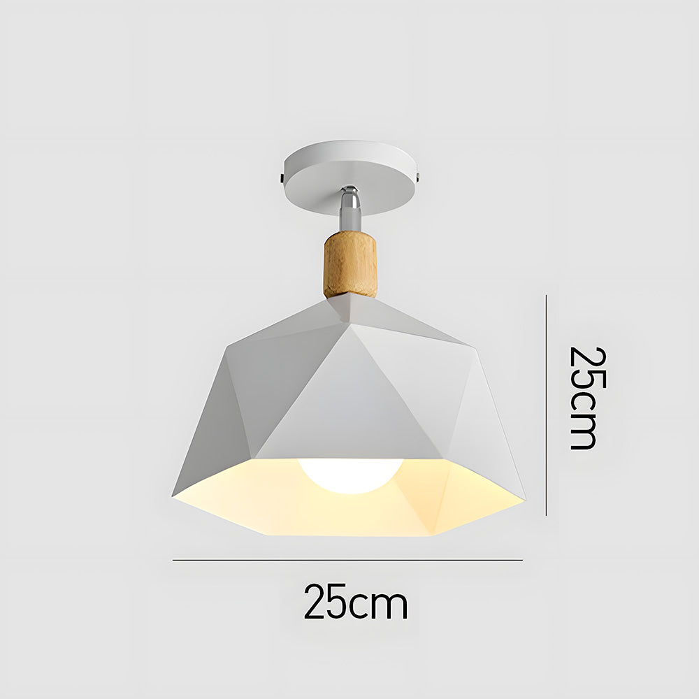 Scandinavische Plafondlamp met Houten Accent