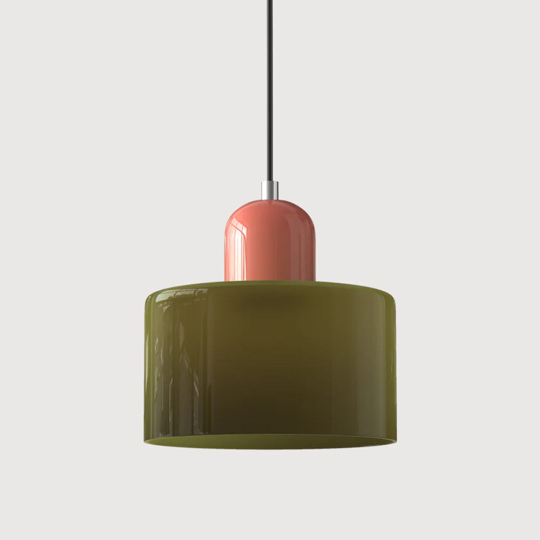 Retro glazen hanglamp Ø15 cm