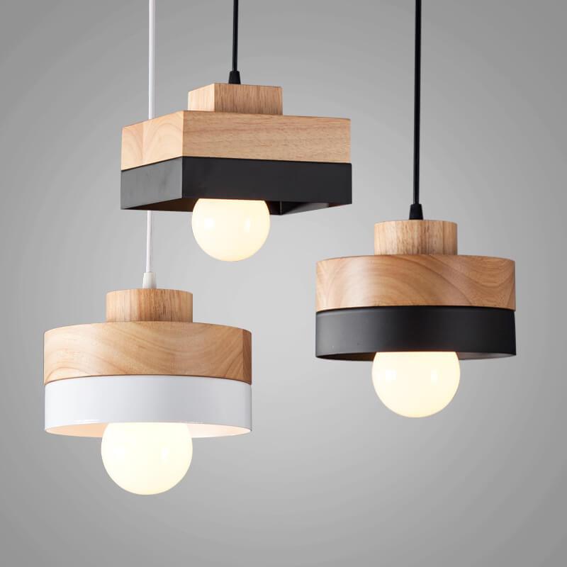 Moderne Hanglamp van Metaal en Hout