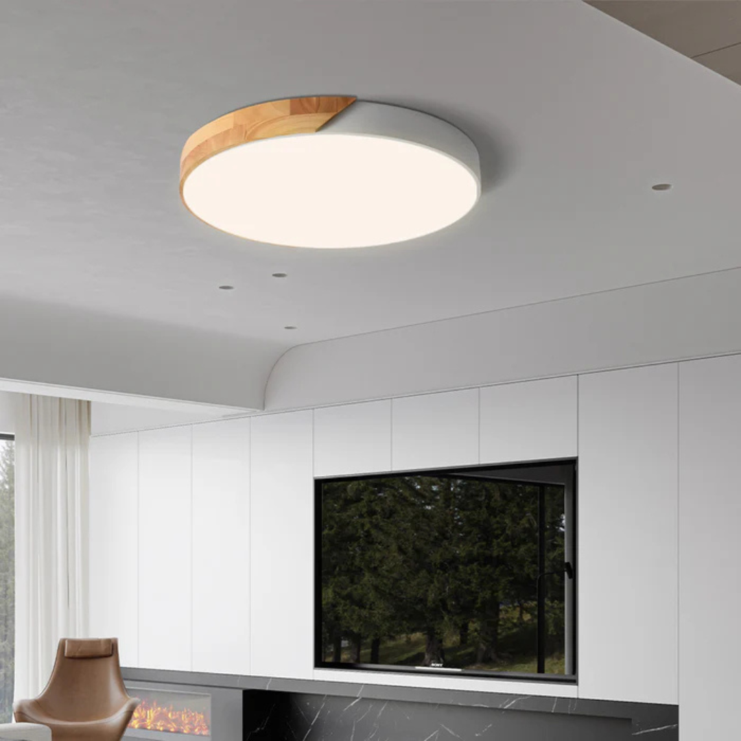 Scandinavische Houten LED Plafondlamp