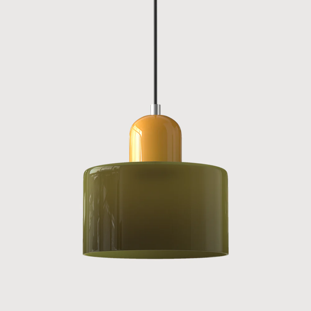 Retro glazen hanglamp Ø15 cm