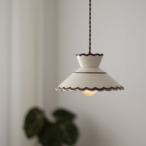 Franse Keramische Hanglamp Minimalistisch Kegelvorm