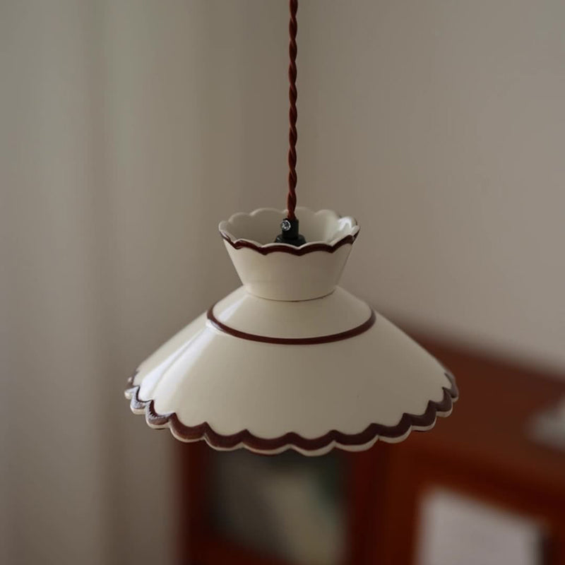 Franse Keramische Hanglamp Minimalistisch Kegelvorm