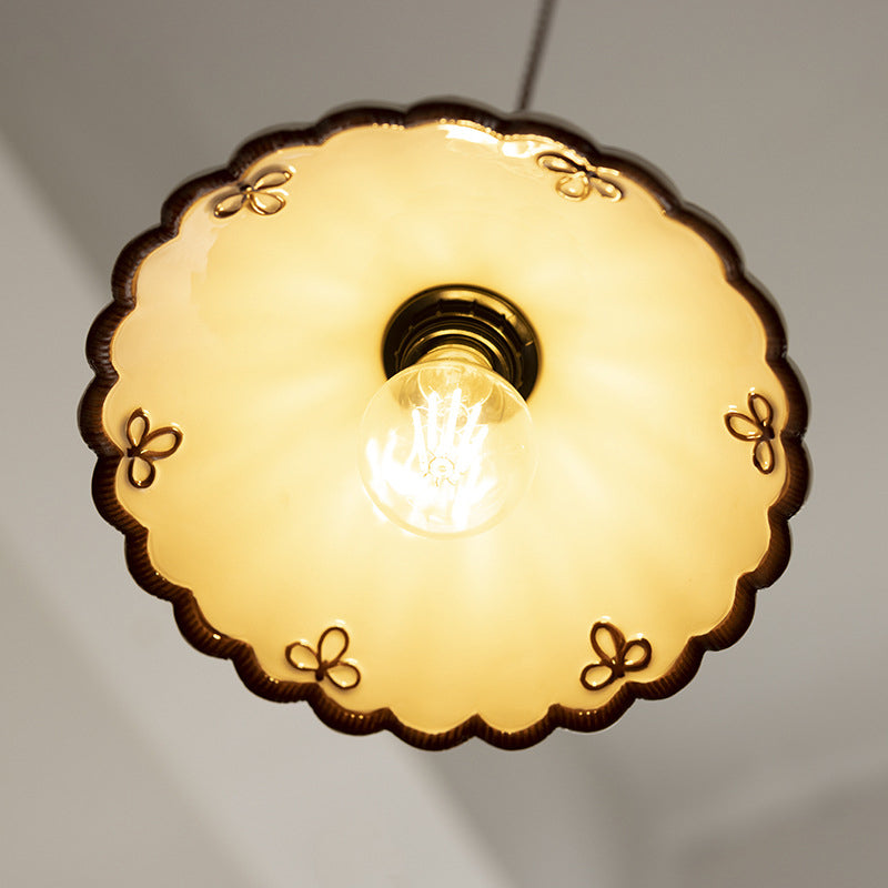Franse Keramische Hanglamp Minimalistisch Kegelvorm