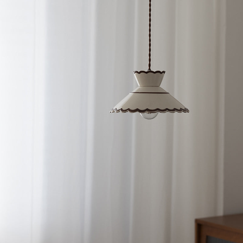 Franse Keramische Hanglamp Minimalistisch Kegelvorm