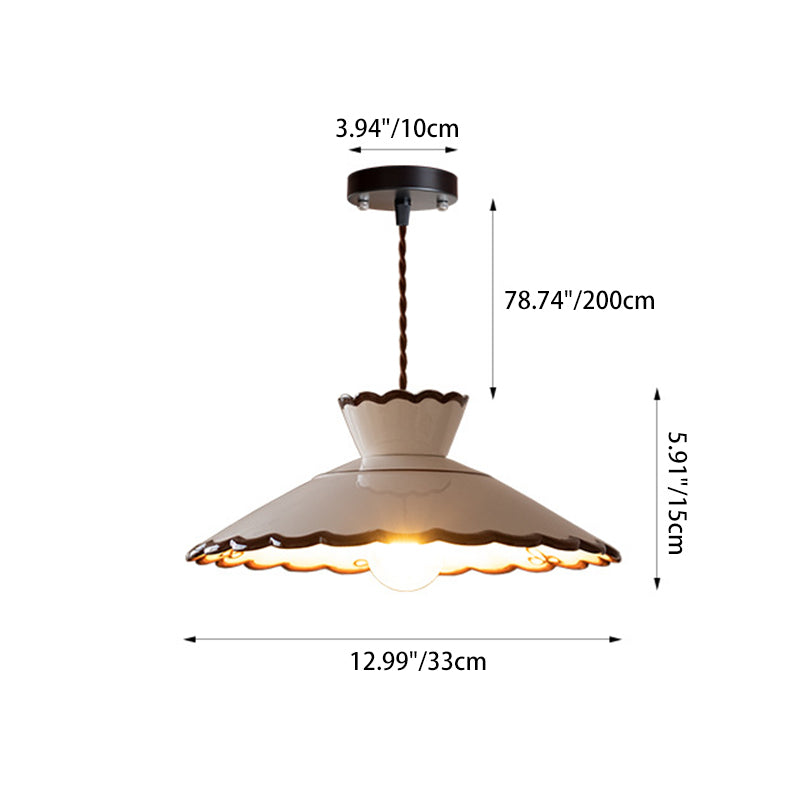 Franse Keramische Hanglamp Minimalistisch Kegelvorm