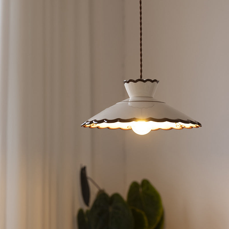Franse Keramische Hanglamp Minimalistisch Kegelvorm