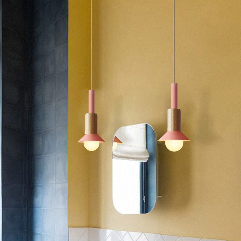 Scandinavische houten hanglamp