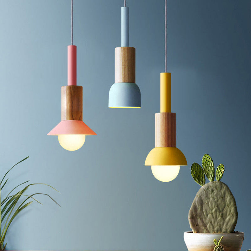 Scandinavische houten hanglamp