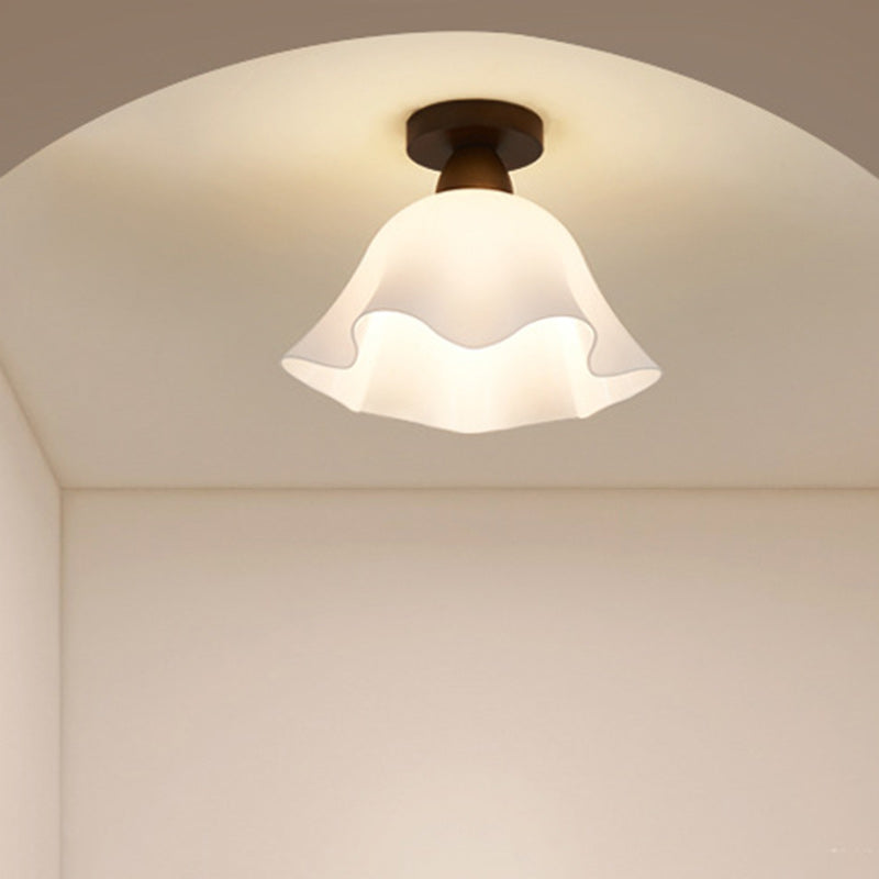 Scandinavische Plafondlamp Hout en Glas