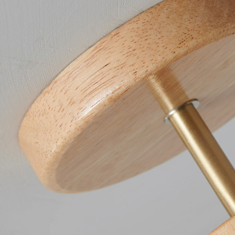 Scandinavische Plafondlamp Hout en Glas