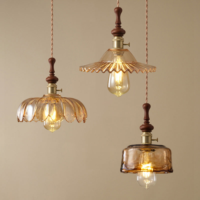 Franse Hanglamp met Houten Detail