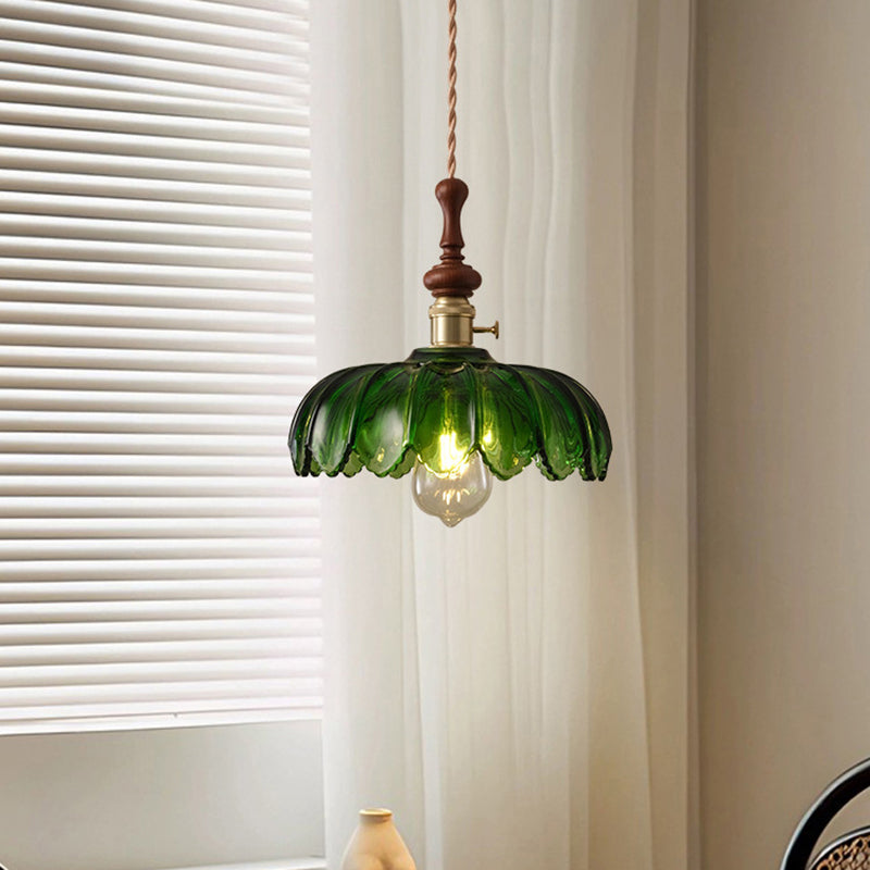 Franse Hanglamp met Houten Detail