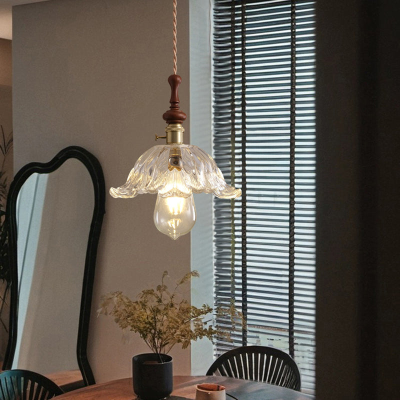Franse Hanglamp met Houten Detail