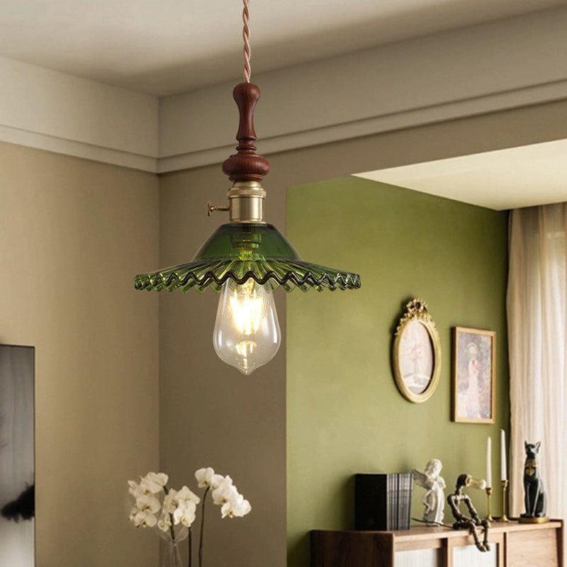 Franse Hanglamp met Houten Detail