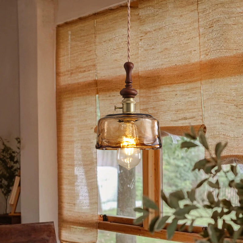 Franse Hanglamp met Houten Detail