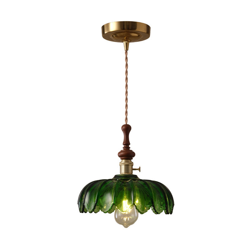 Franse Hanglamp met Houten Detail