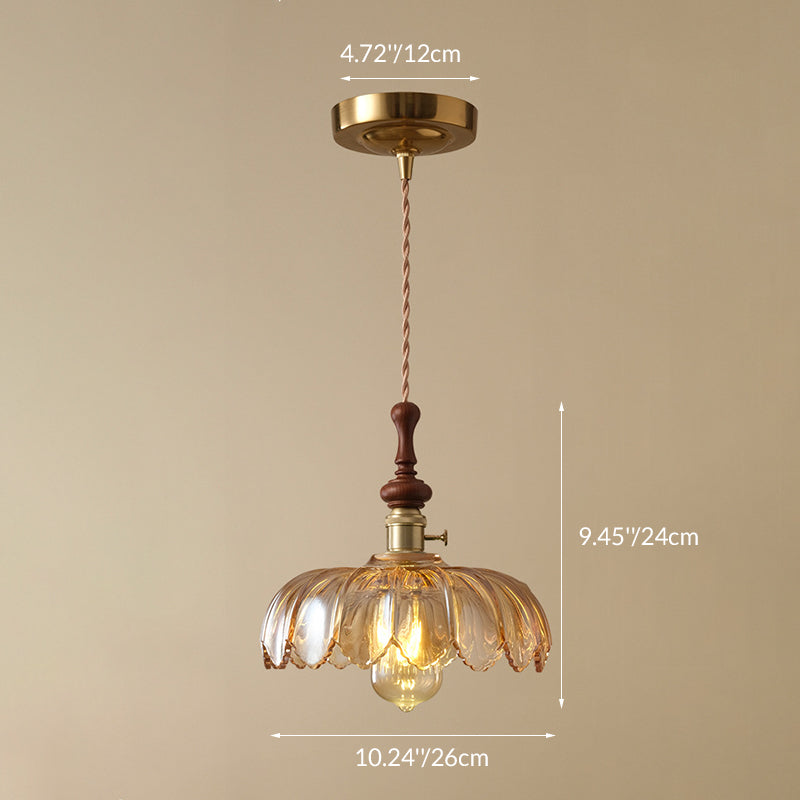 Franse Hanglamp met Houten Detail