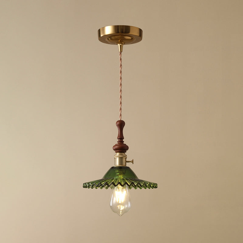 Franse Hanglamp met Houten Detail
