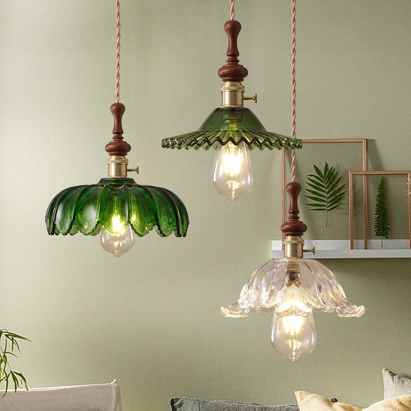 Franse Hanglamp met Houten Detail