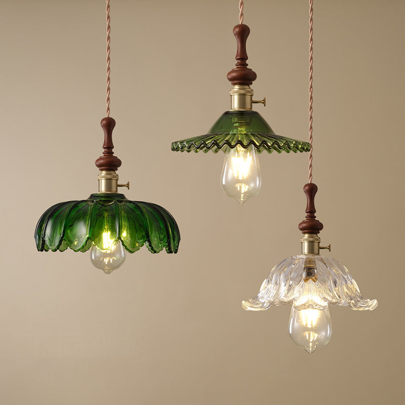 Franse Hanglamp met Houten Detail
