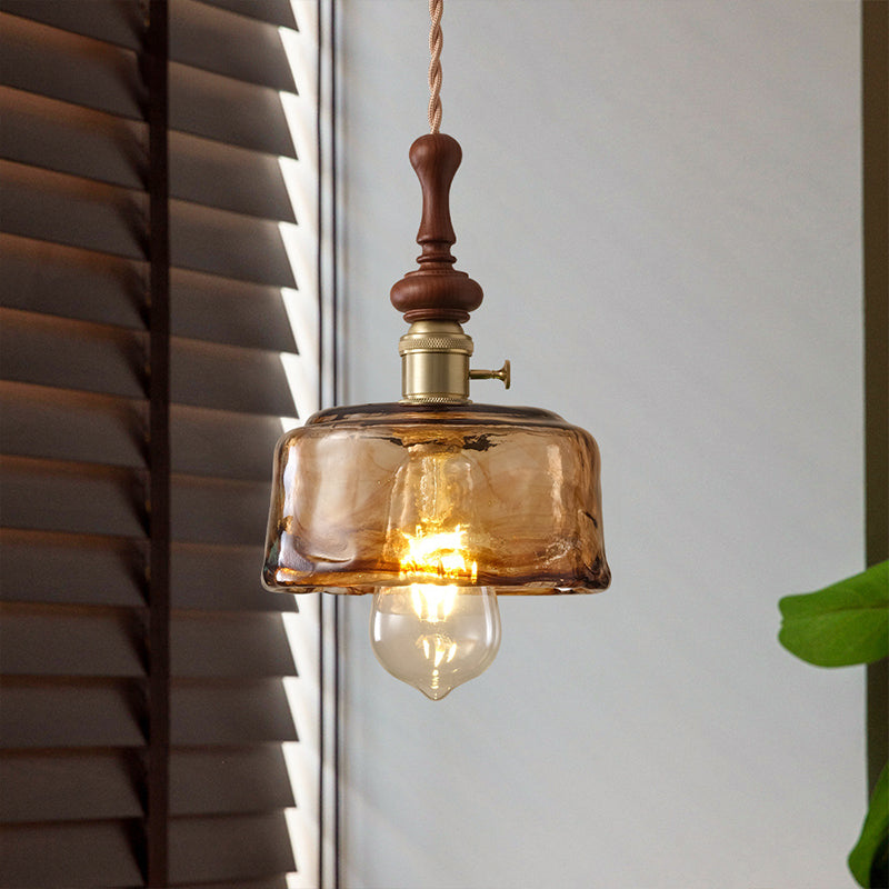 Franse Hanglamp met Houten Detail