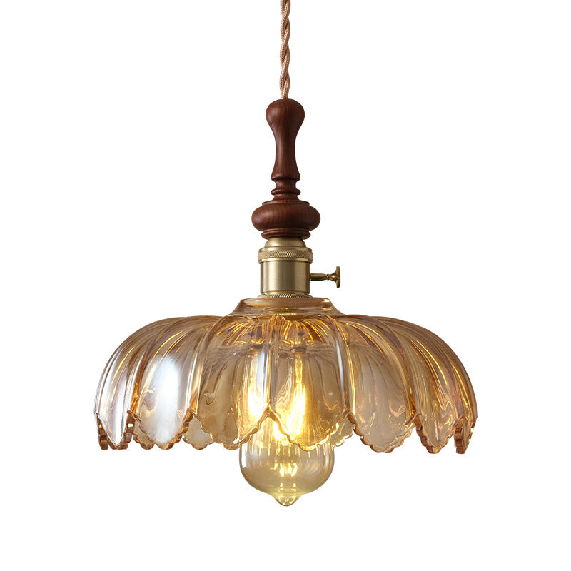 Franse Hanglamp met Houten Detail
