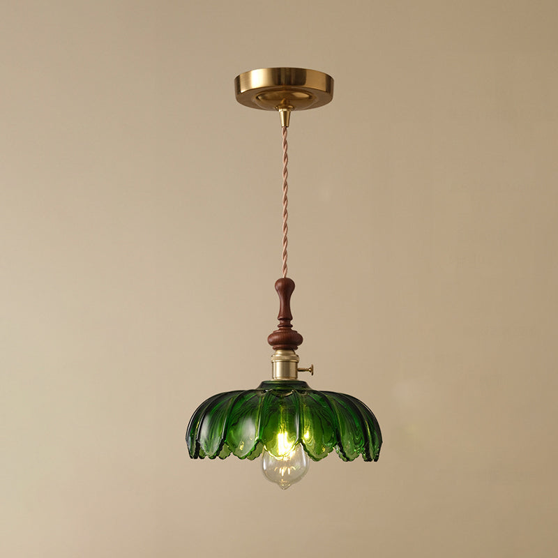 Franse Hanglamp met Houten Detail