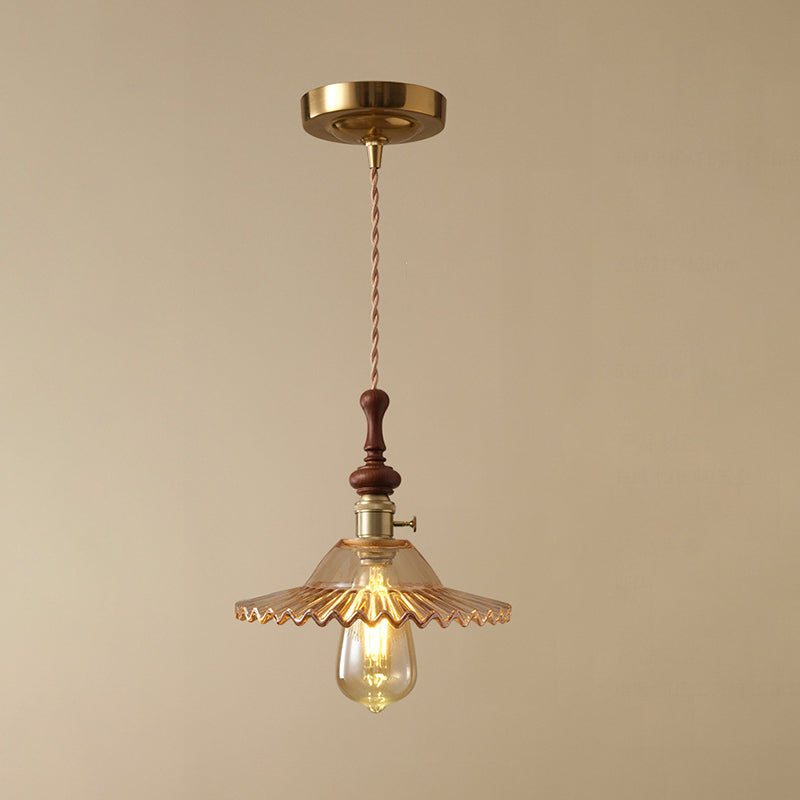 Franse Hanglamp met Houten Detail