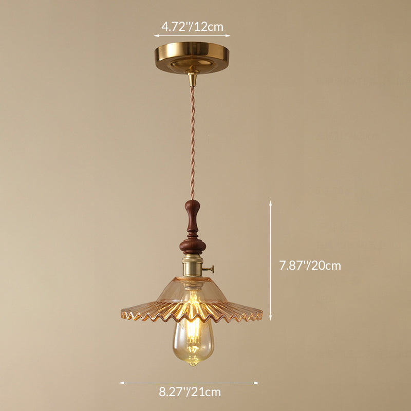 Franse Hanglamp met Houten Detail