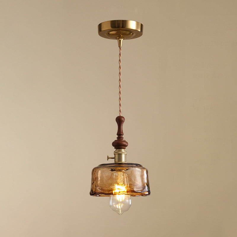 Franse Hanglamp met Houten Detail
