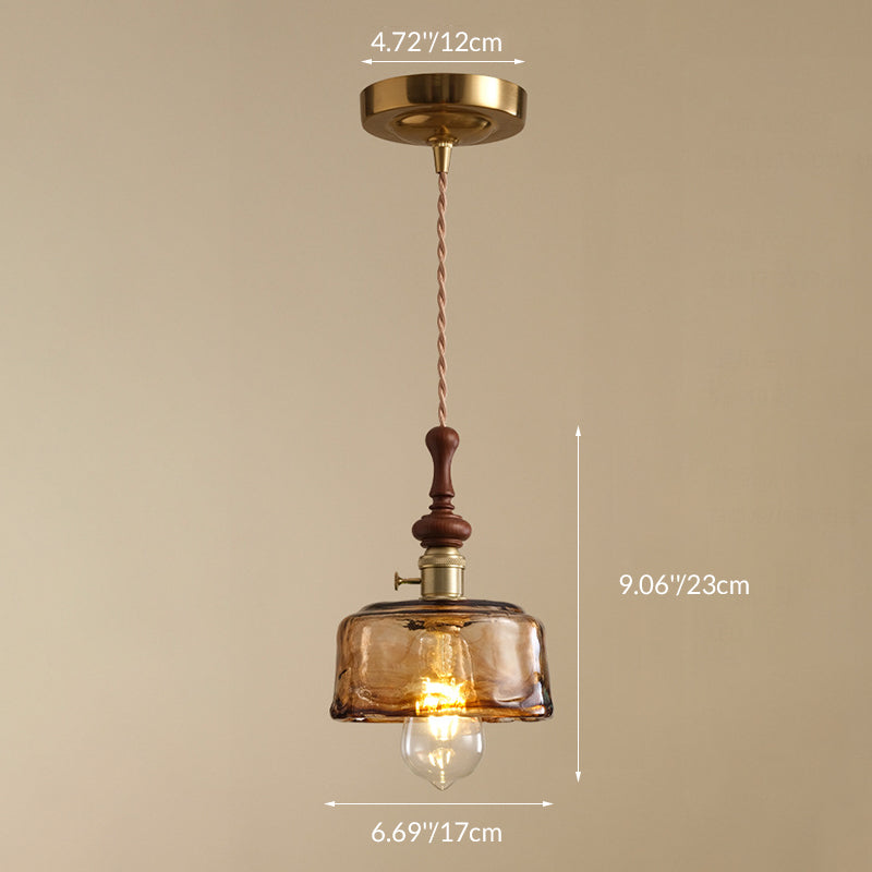Franse Hanglamp met Houten Detail