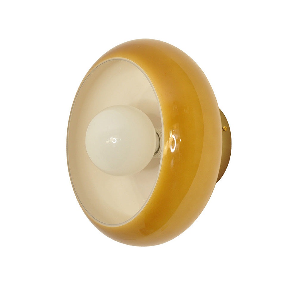 Mid-Century glazen semi-flush plafondlamp