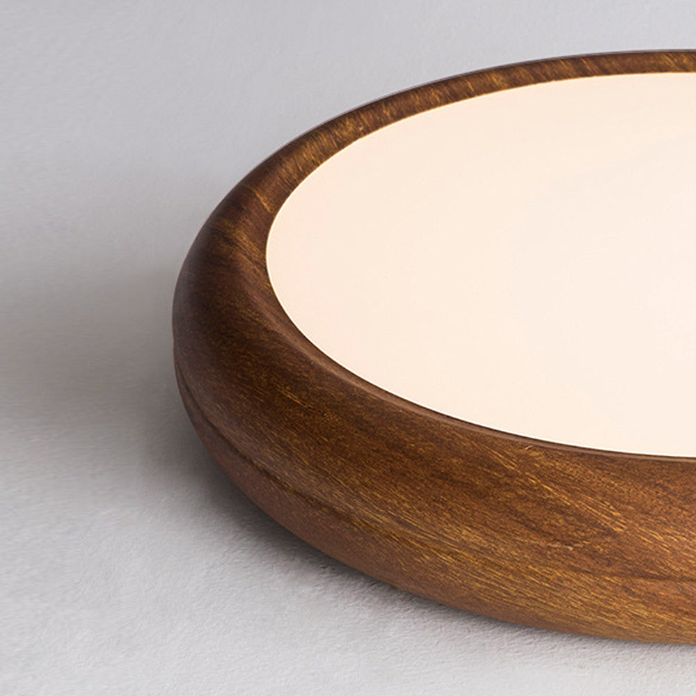 Scandinavische LED Plafondlamp met Houtaccent