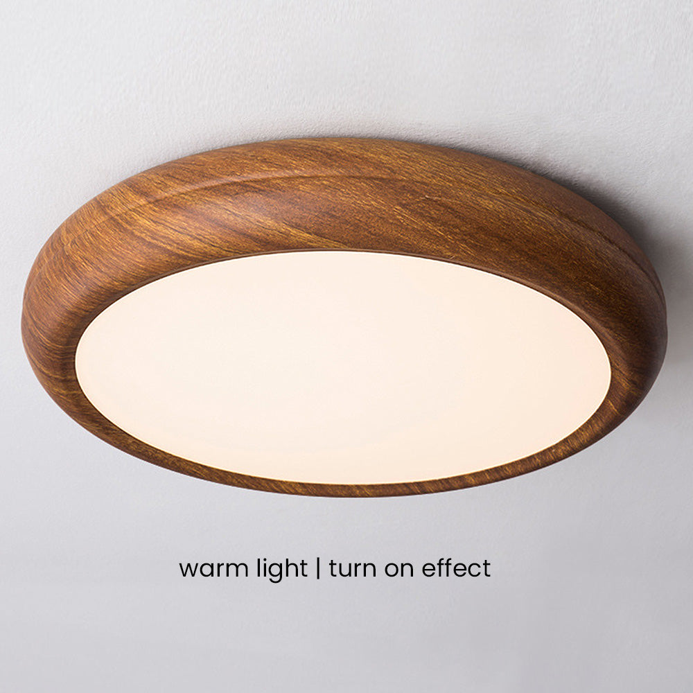 Scandinavische LED Plafondlamp met Houtaccent