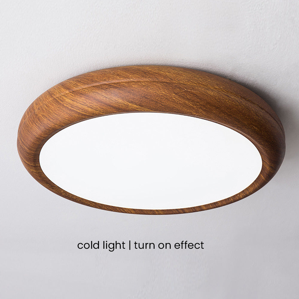 Scandinavische LED Plafondlamp met Houtaccent