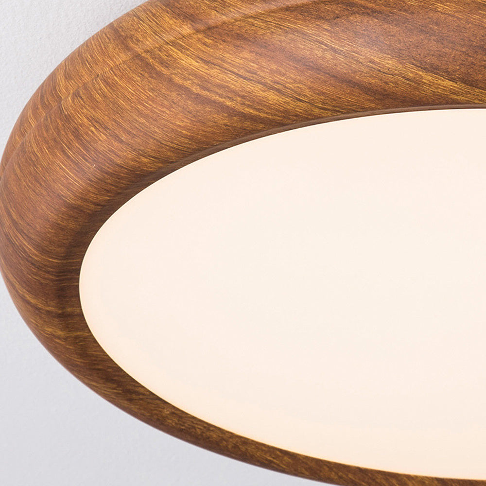Scandinavische LED Plafondlamp met Houtaccent