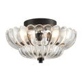 Vintage Glazen Semi-Flush Plafondlamp