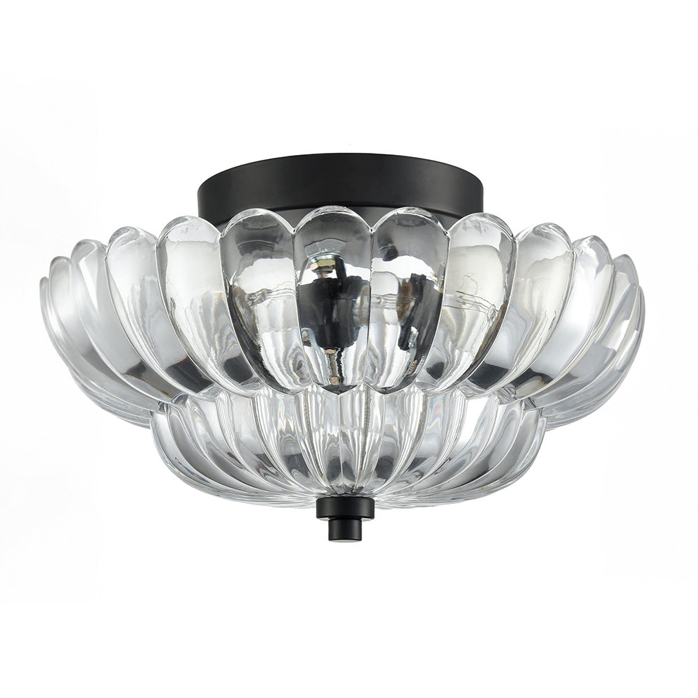 Vintage Glazen Semi-Flush Plafondlamp