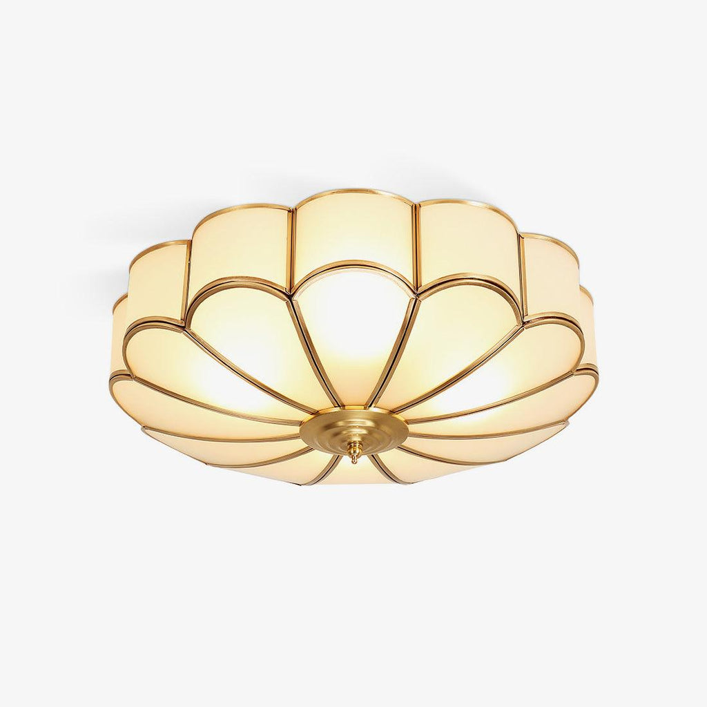 Koperen Plafondlamp van Messing & Glas