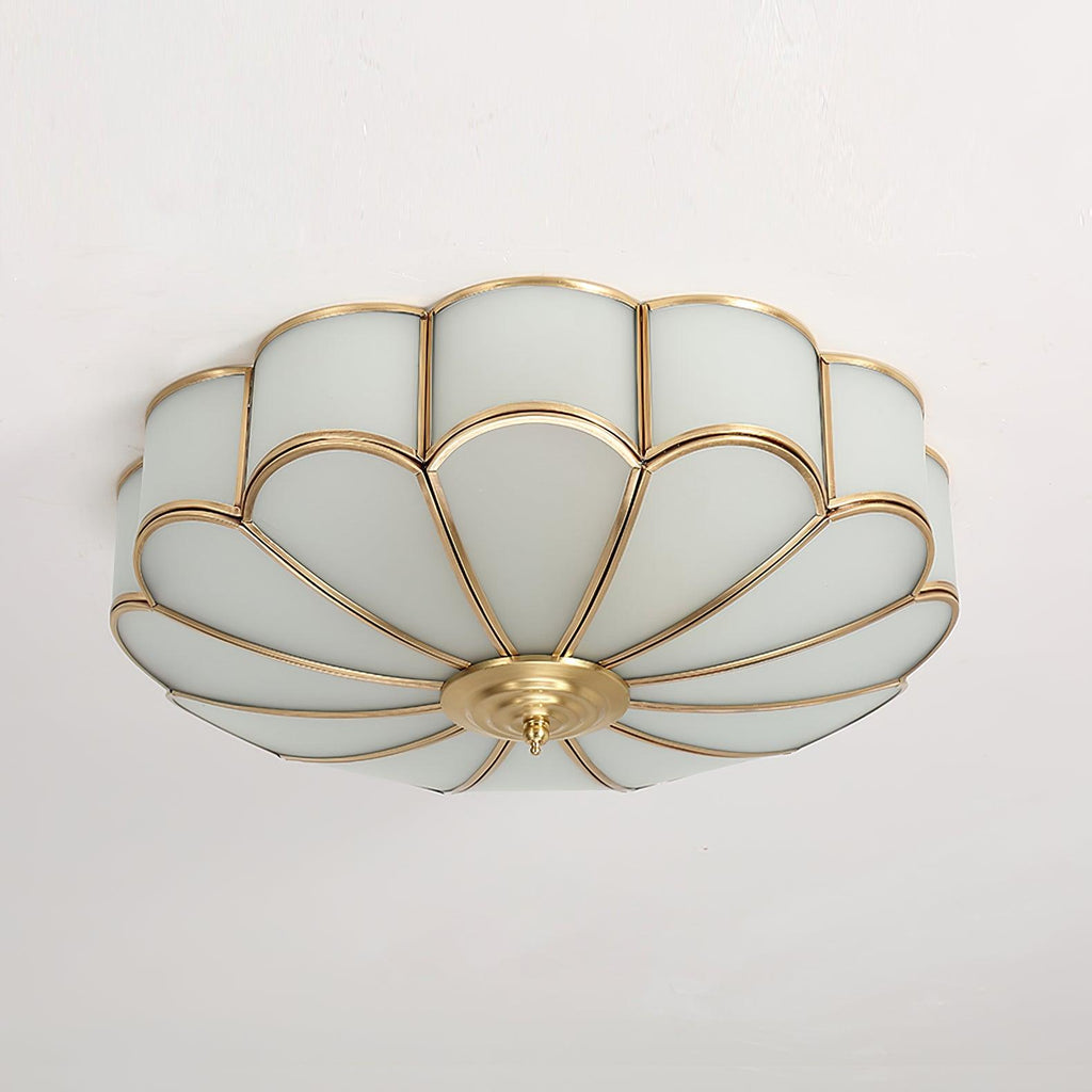 Koperen Plafondlamp van Messing & Glas