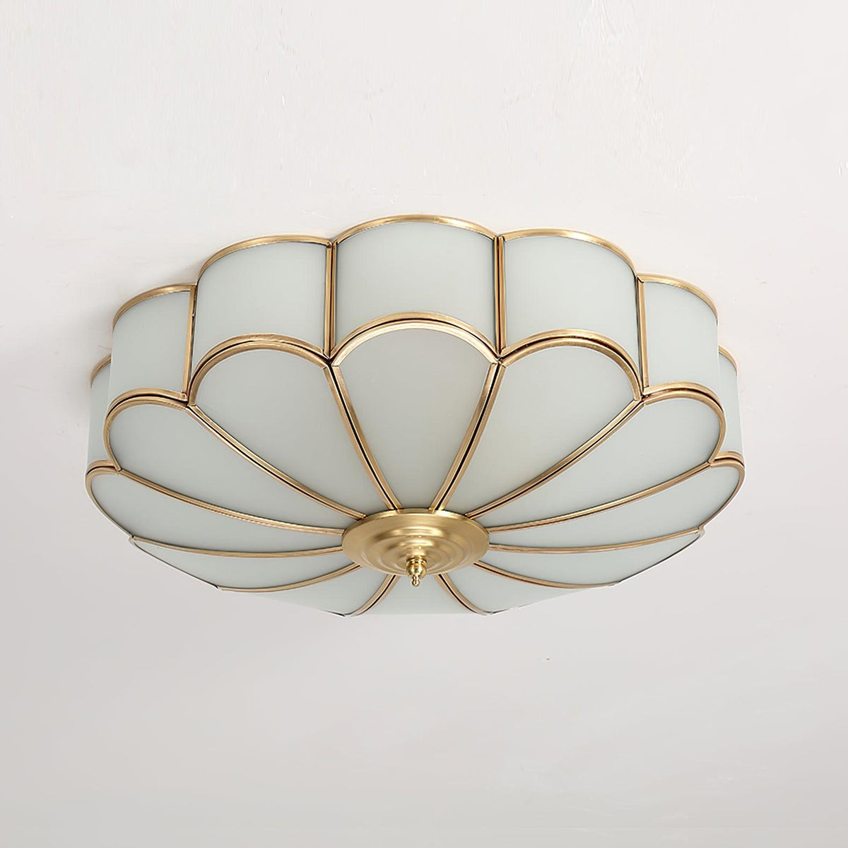 Koperen Plafondlamp van Messing & Glas