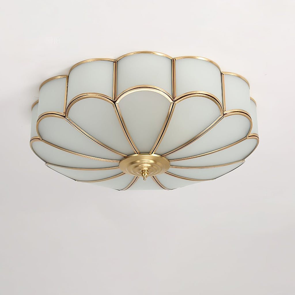 Koperen Plafondlamp van Messing & Glas