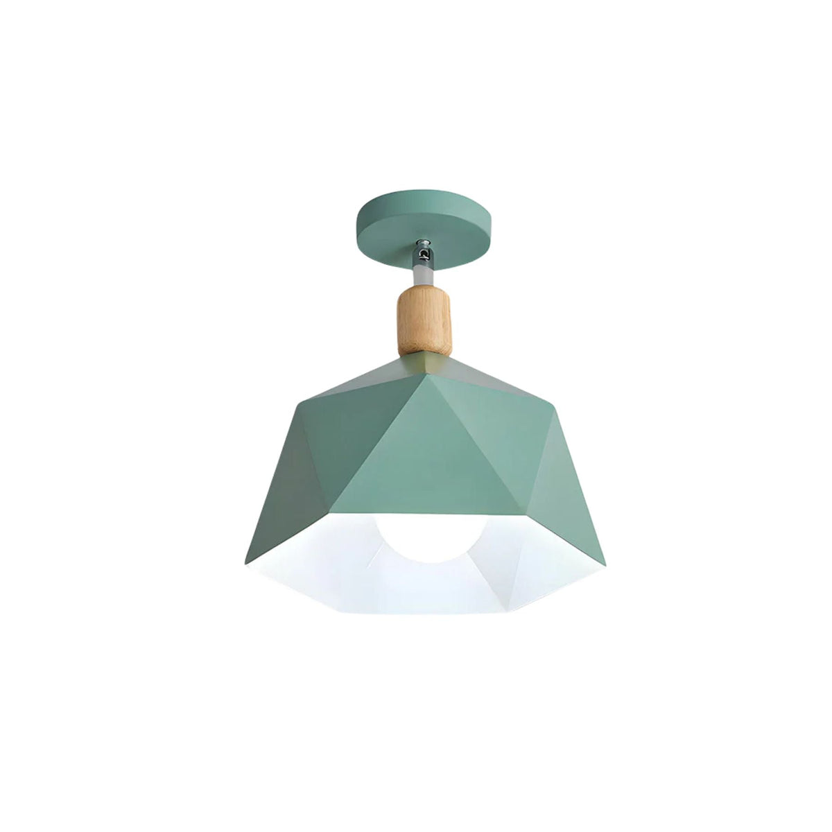 Scandinavische Plafondlamp met Houten Accent