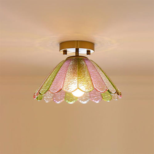 Glazen Plafondlamp in Bloemvorm