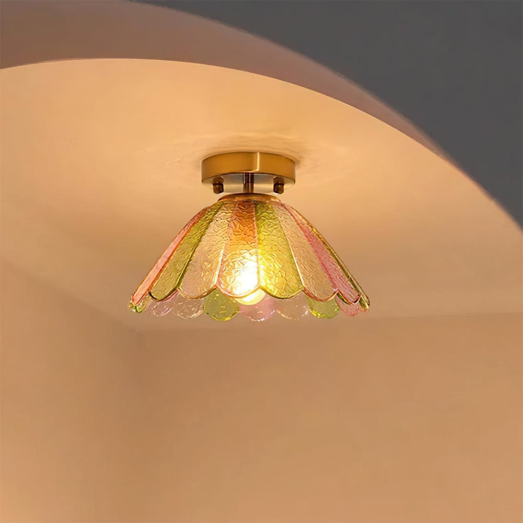 Glazen Plafondlamp in Bloemvorm